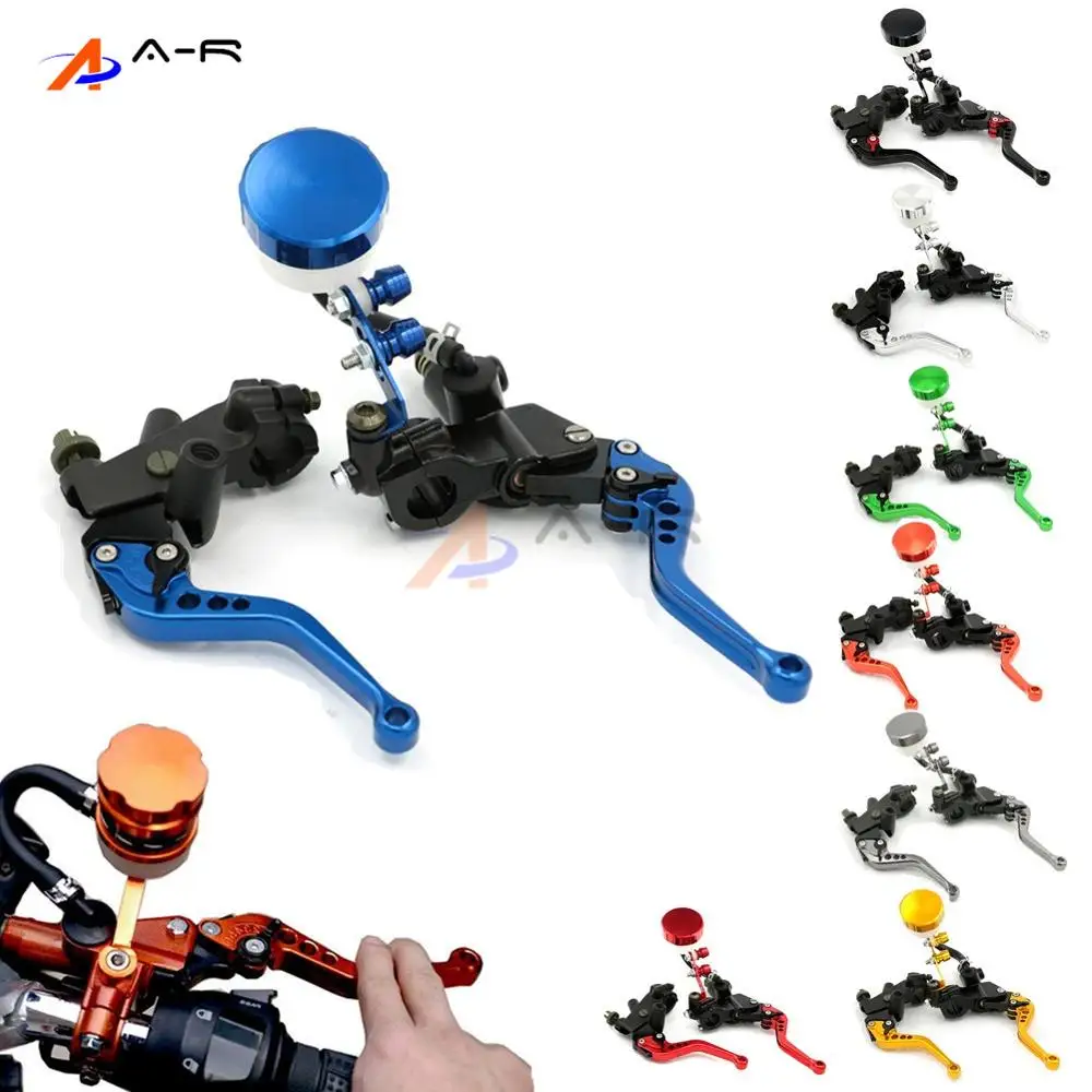 Motorcycle Clutch Brake Master Cylinder Kit Handlebar Reservoir Levers Set OEM 7 8 22mm Standard Handle