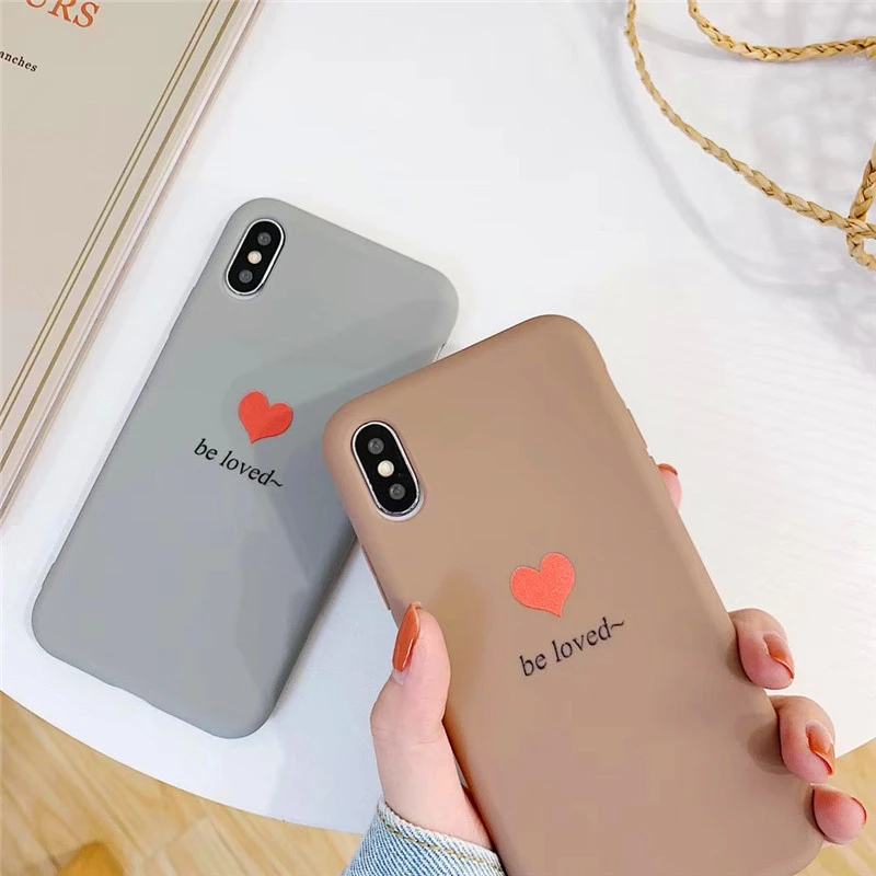 Hot Tpu material Silica gel Loving Cover Case For iphone 6 6S 7 8 Plus X XR XS Max Fashion Solid color personality Cases Couple Hot Tpu material Silica gel Loving Cover Case For iphone 6 6S 7 8 Plus X XR XS Max Fashion Solid color personality Cases Couple