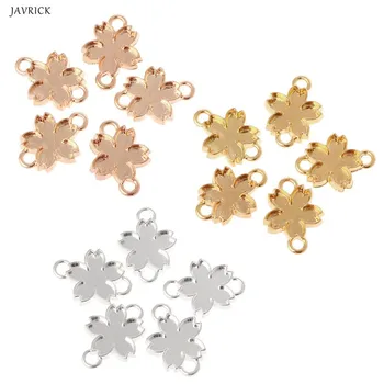 

5 Pcs DIY Handmade Pendant Jewelry Frame Mold Double Hook Cherry Blossom Petals Border UV Resin Epoxy Glue Metal Hollow Border