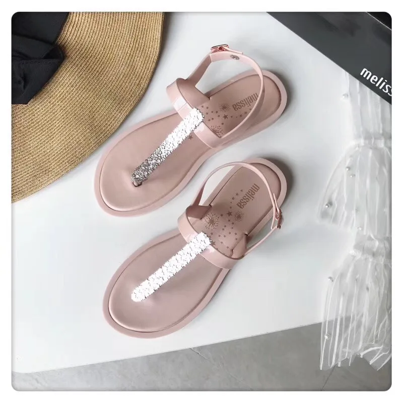 Melissa Woman Sandals 2019 fashion high quality Rhinestone women flip flops shoes ladies casual summer beach shoes