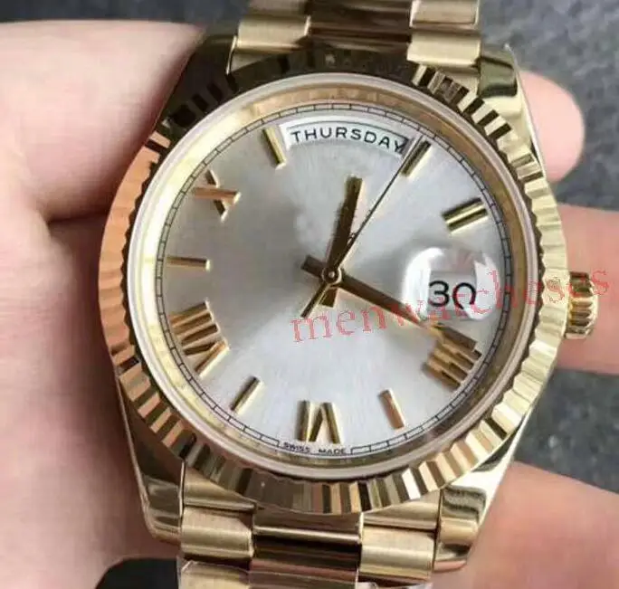 DAYDATE 40 movimiento mecnico automtico dial de champán bisel acanalado oculta plegable corona reloj luminoso Relojes - 2