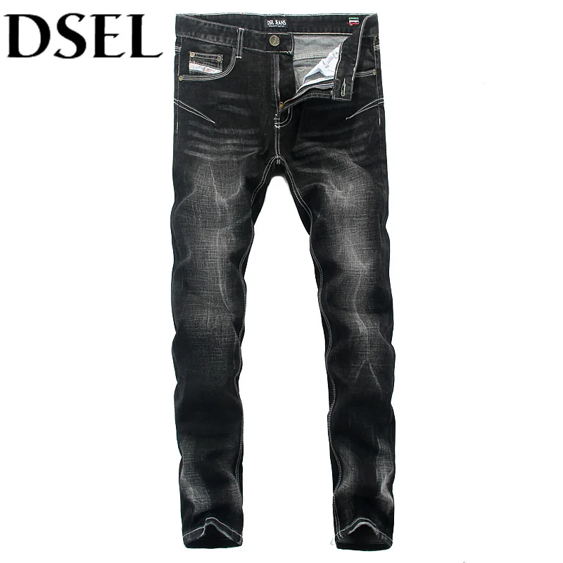 Черный цвет деним полосатые джинсы мужские s брюки DSEL брендовые обтягивающие джинсы эластичные брюки модные уличные Дизайнерские мужские джинсы размера плюс