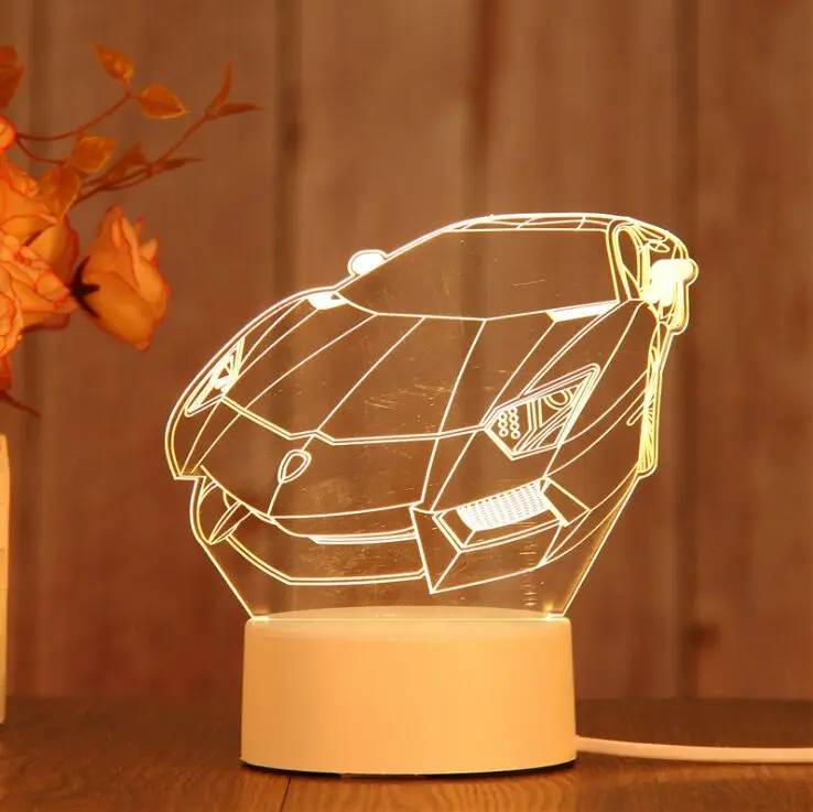 3D настольный светодиодный ночник замок Йога Луна Футбол Ночник ABS+ Смола мульти-дизайн лампа для детей декор для детских комнат - Испускаемый цвет: No 5