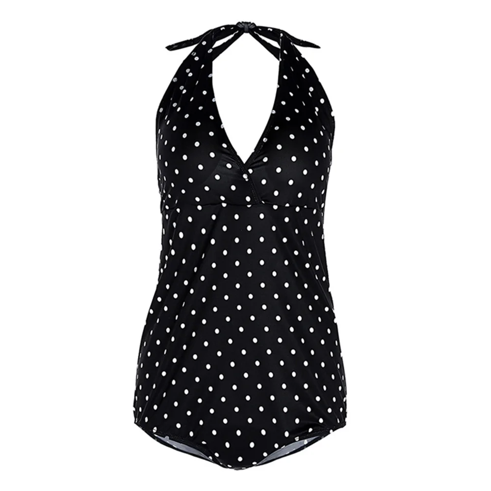 Купальник для беременных женщин с принтом в горошек, винтажная проволока без спинки, купальный костюм YJS, Прямая поставка - Цвет: Черный