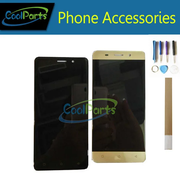 

1PC/Lot For Highscreen Power Rage EVO LCD Display+Touch Screen Digitizer Assemble Replacement Black Gold Color With Tape&Tool