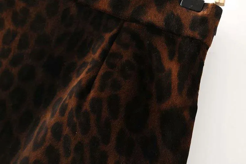 Бархатная мягкая женская юбка с леопардовым принтом новая популярная модная линия Мини женские юбки