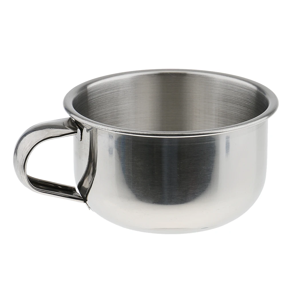 

High Quality Stainless Steel Men's Shaving Mug Bowl Men Barber Beard Soap Mug Cup + Handle for Shave Brush Rust-proof Durable