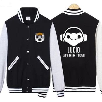 

Game OW Lucio Mccre Hanzo D.VA Genji Unisex Cosplay Baseball Jacket Spring/Autumn Leisure Printing Costume S-3XL Free Shipping