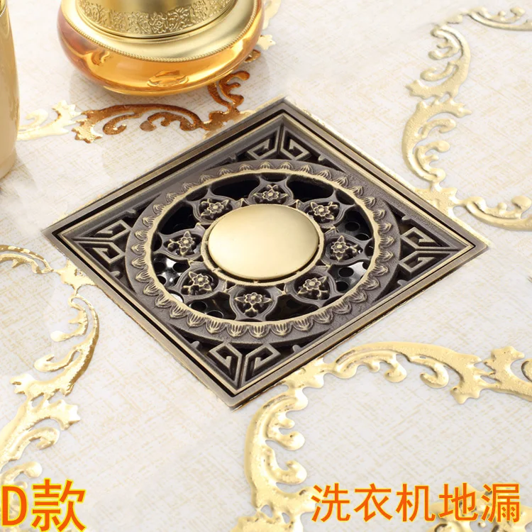 

Antique Copper Anti-odor Square Bathroom Accessories Sink Floor Shower Drain Cover luxury Sewer Filter K-8849-2 free shipping