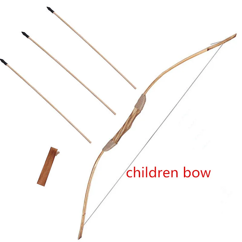 Good-quality-Powerful-Wooden-Wood-Bow-With-3-Arrows-And-Quiver-Kids-Toy-Wood-Archery-Bow