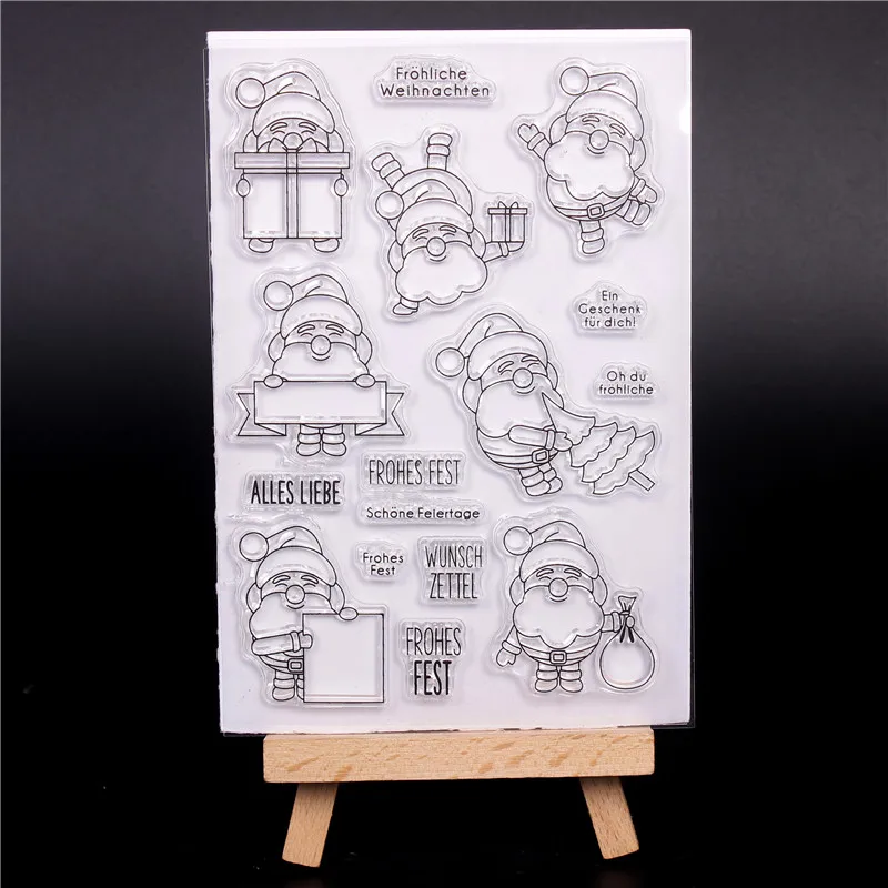 

German Word Santa Claus Transparent Clear Silicone Stamps for DIY Scrapbooking Card Making diy photo Roller album Decorative