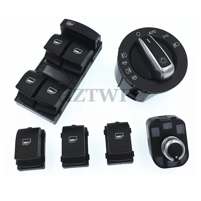 

Window Headlight Mirror Switch Button 4F0959851 4F1941431E 4F0959565 4F1 959 855 For AUDI A6 S6 C6 RS6 A6 Allroad Quattro A3 Q7
