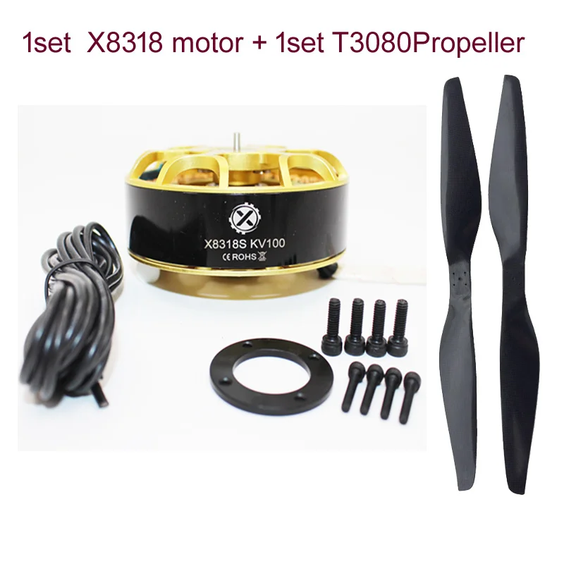 

1pcs X8318S 100KV/120KV Brushless Motor Plant Protection Motor T3080 Propeller For multicopter Drone UAV