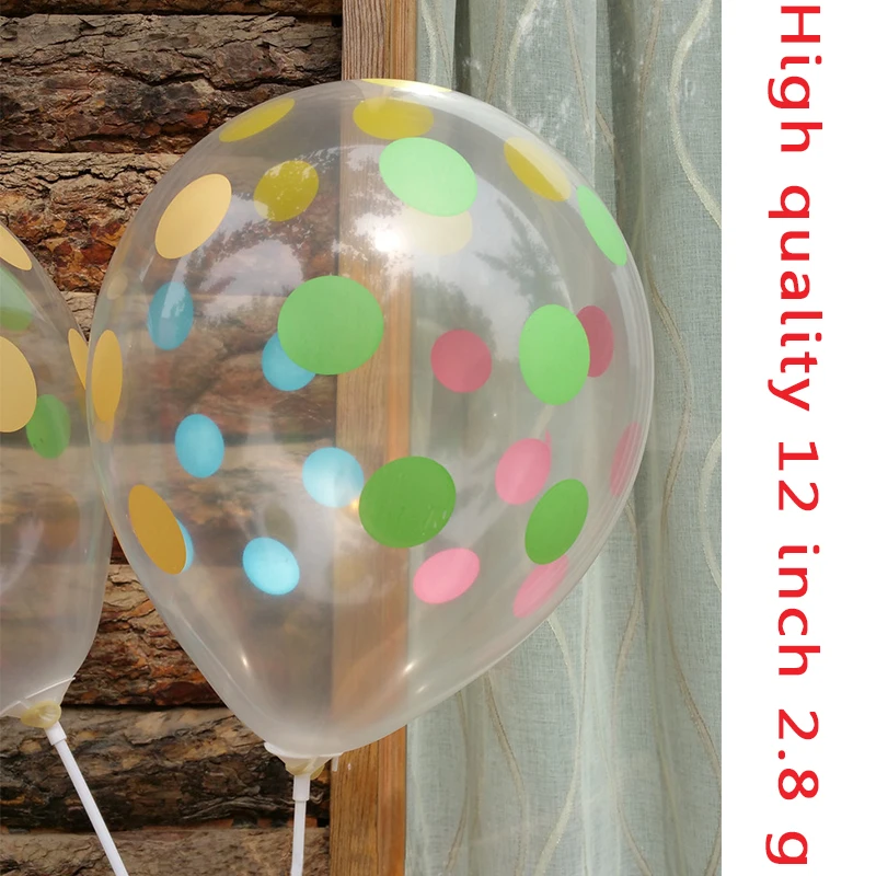 20 шт. 12 дюймов прозрачные латексные воздушные шары с цветными точками надувные шары для свадьбы, дня рождения, вечеринки, украшения