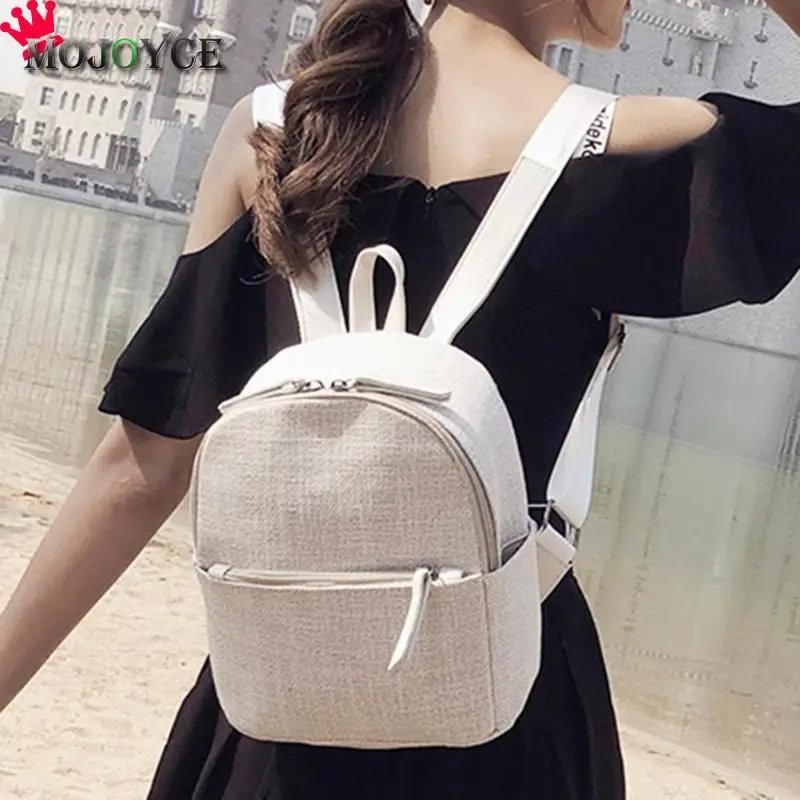 

2018 Retro Straw Linen Backpack Casual Backpack for Women Ladies School bag forTeenager Girls Mini Backpack Shoulder Travel