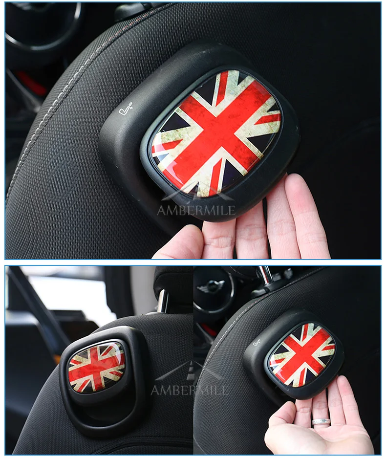 3D Car Seat Back Handle Covers Stickers Seatback Decoration for Mini Cooper JCW F55 F56 Accessories Car Styling (7)