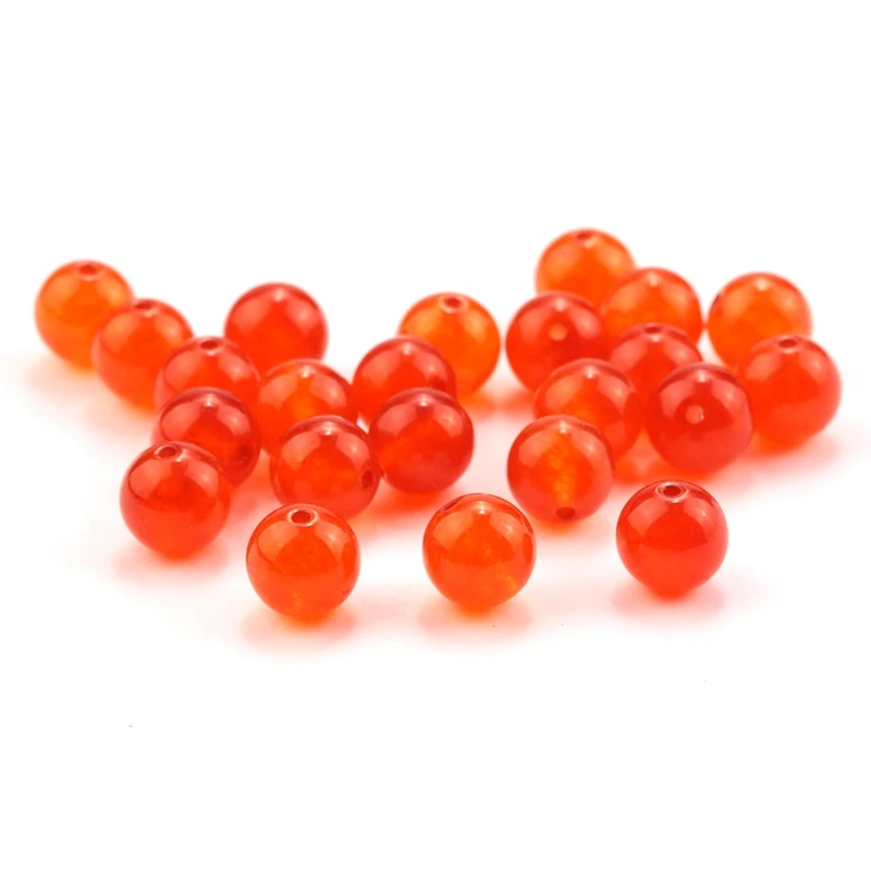 

Hot sale 8-10mm round loose beads Smooth Natural Stone beads hyacinth Spacer beads for bracelet necklace Jewelry making 20PCS