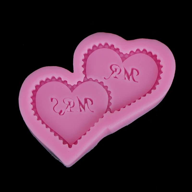 Mr & Mrs Letter Form Heart Wedding Silicone Mold,Sugar Mold, Chocolate Mold ,Cake Decoration Tool