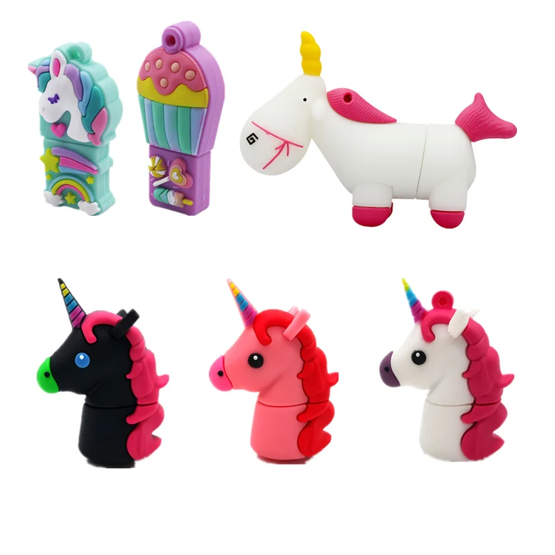 Usb 플래시 드라이브 만화 유니콘 Pendrive 128 기가 바이트 플래시 메모리 카드 64 기가 바이트 펜 드라이브 32 기가 바이트 Usb 스틱 4 기가 바이트 8 기가 바이트 16 기가 바이트 Usb 플래시 스틱 선물