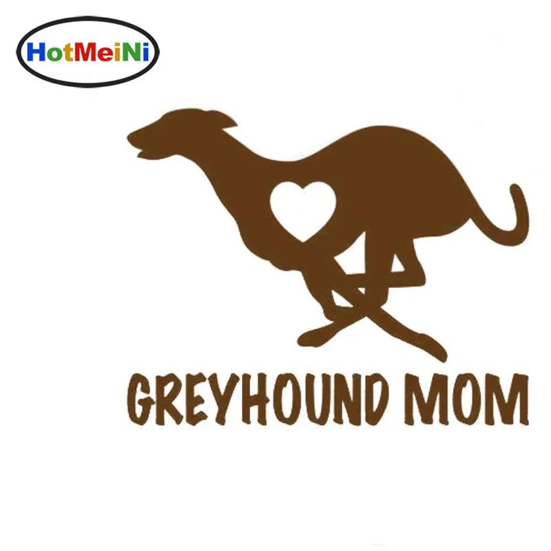 HotMeiNi автомобильный Стайлинг Грейхаунд надписи MOM Love Heart-Dog Puppy виниловая наклейка мотоциклетная Автомобильная наклейка черный/серебристый 12 см* 9 см - Название цвета: Коричневый