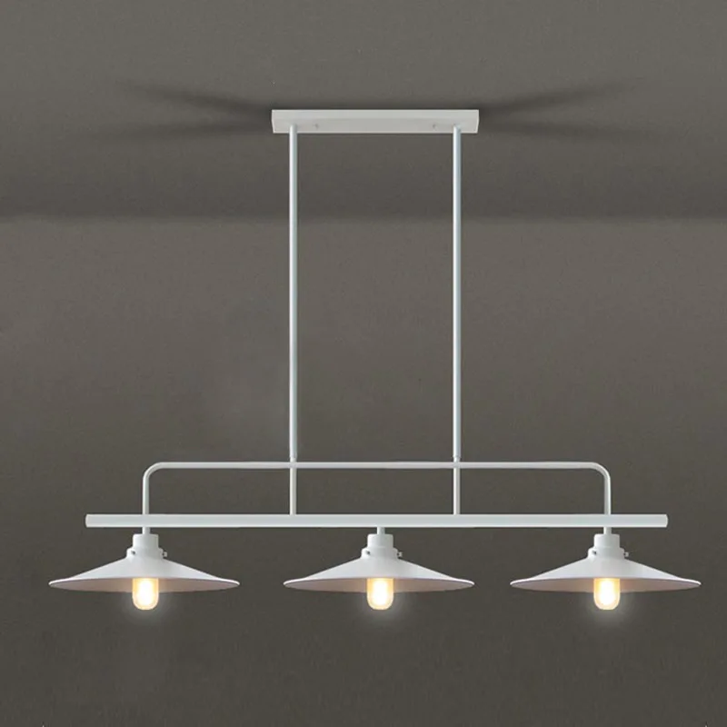 لوفت الرجعية الصناعية طاولة طعام قلادة مصباح ثلاثة نهاية غطاء قدر بار غرفة الطعام طاولة بلياردو الحديد قلادة مصباح