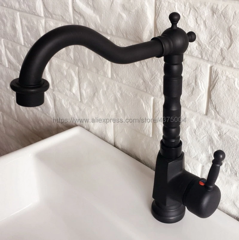 Single Handle Bathroom Hot/Cold Basin Faucet Bathroom Kitchen Deck Mounted Oil Rubbed Bronze Basin Faucet Nnf350