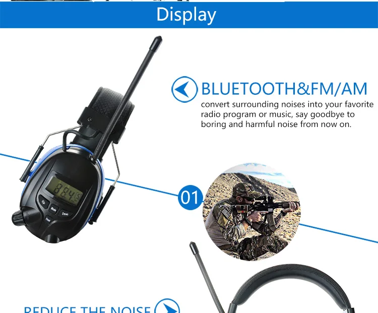 Bluetooth слуховой протектор AM FM радио наушники для женщин электронный шумоподавление ушной муфты стрельба Кошение защита ушей наушники