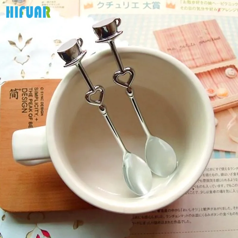 HIFUAR Brand 2PCS/Set Heart shaped Stainless Steel Tableware Wedding