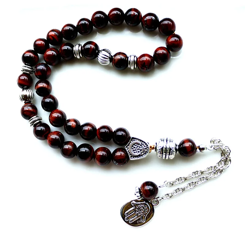 8mm brown tiger eye Stone bead Round Shape 33 Prayer Beads Islamic