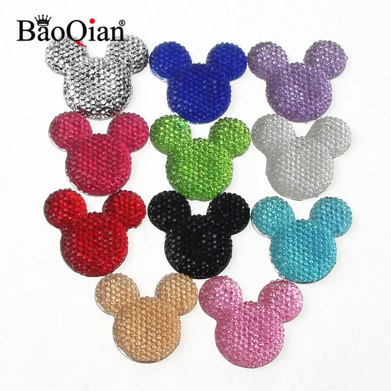 Mixed 10 шт./лот смешанные bling Микки Смолы Скрапбукинг Ремесло для DIY Flatback кабошон украшения дома предметы для скрапбукинга 30x33 мм - Цвет: Mixed