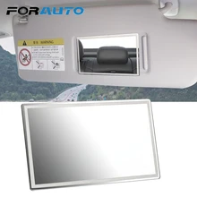 FORAUTO – miroir d'intérieur de voiture Portable en acier inoxydable, accessoire de maquillage, pare-soleil, visière HD, universel