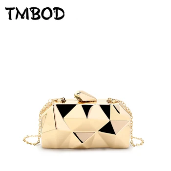 

NEW 2019 Classic Designer Chic Mini Day Clutch For Female Women Metallic Handbag Lady Small Chain Wedding Evening Bag an1218