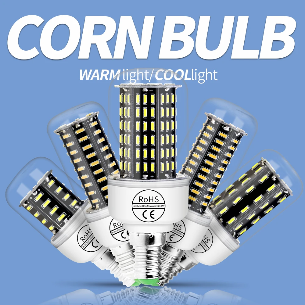 

Newest E27 Led Corn Lamp 220V E14 Ampoule LED 4014 SMD Candle Light Bulbs 38 55 78 88 140leds Home Decorative Lighting Bombillas