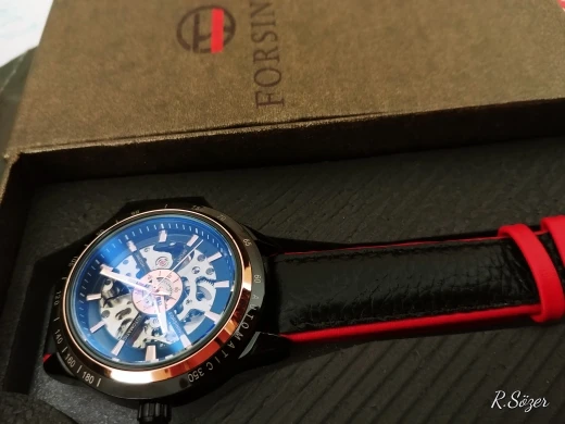 Forsining гонки модный дизайн кожаный прозрачный Чехол Мужские часы Топ бренд Роскошный механический автоматический мужские наручные часы