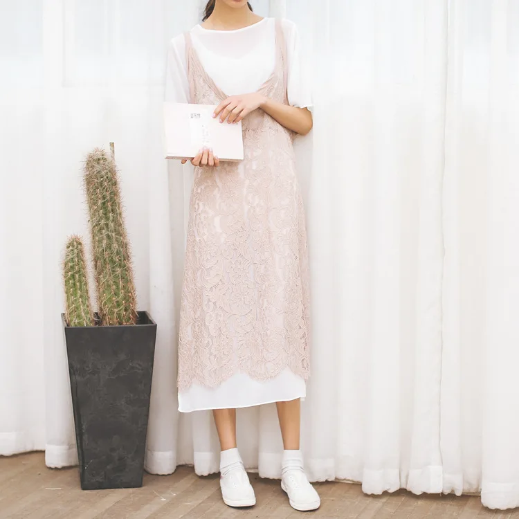 Free Shipping 2017 Korean Sty Nda summer new sweet lovely art lace font b Dress b