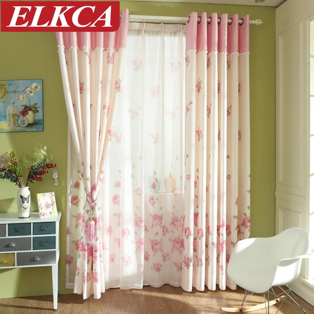 Floral Rosa Gedruckt Vorhänge für Wohnzimmer/Bedroomn Prinzessin ... Floral Rosa Gedruckt Vorhänge für Wohnzimmer/Bedroomn Prinzessin ...