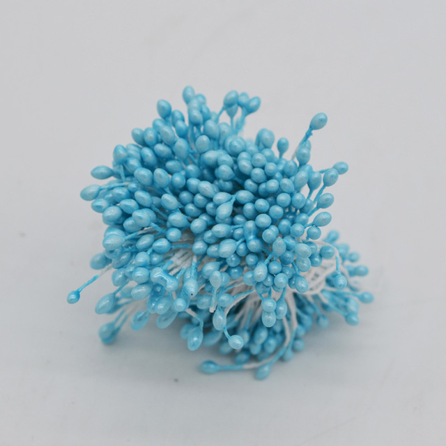 Bundle= (500PCS )Artificial Flower Double Heads Stamen Pearlized Craft Cards Cakes Decor Floral for home wedding party decor