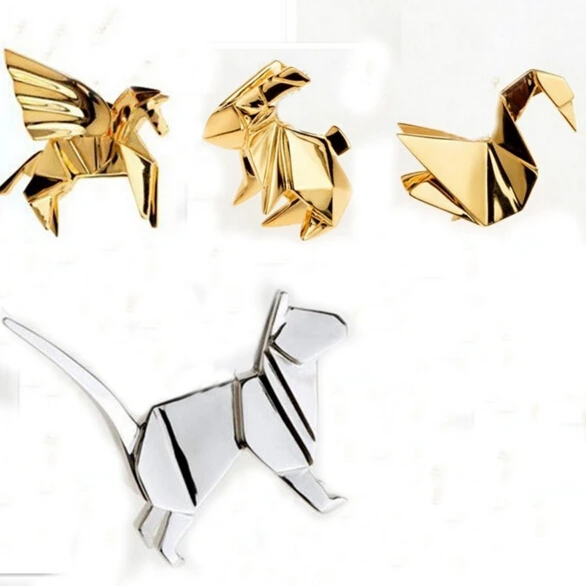 X014  Free shipping Solid Geometry Metal Cat Rabbit Horse Bird Brooch Pins,Fashion Jewelry Wholesale