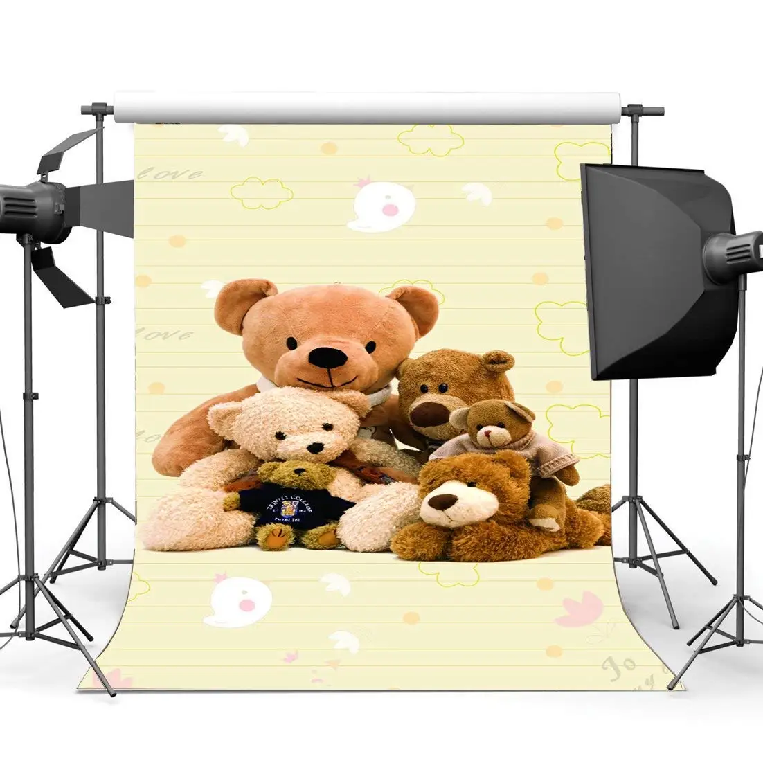

Photography Backdrop Happy Birthday Cartoon Lovely Bear Baby Shower Backdrops