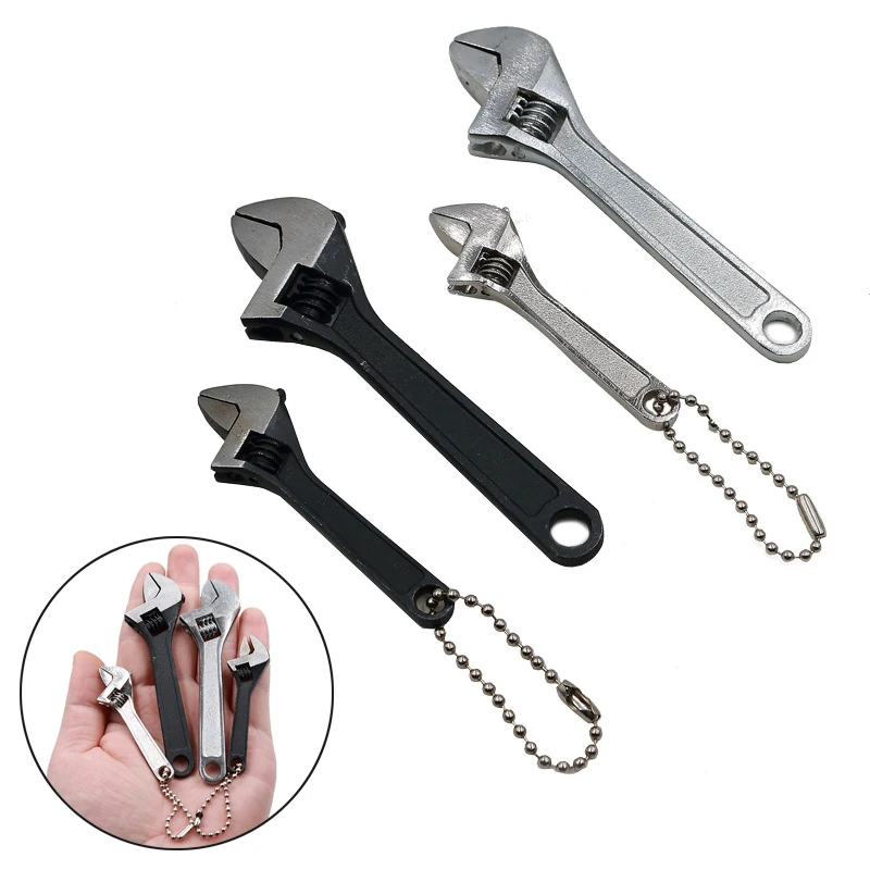 

Jewii 1Pcs Mini Adjustable Wrench 2.5/4in Universal Spanner Key Nut Wrench Accessories Hand Tools