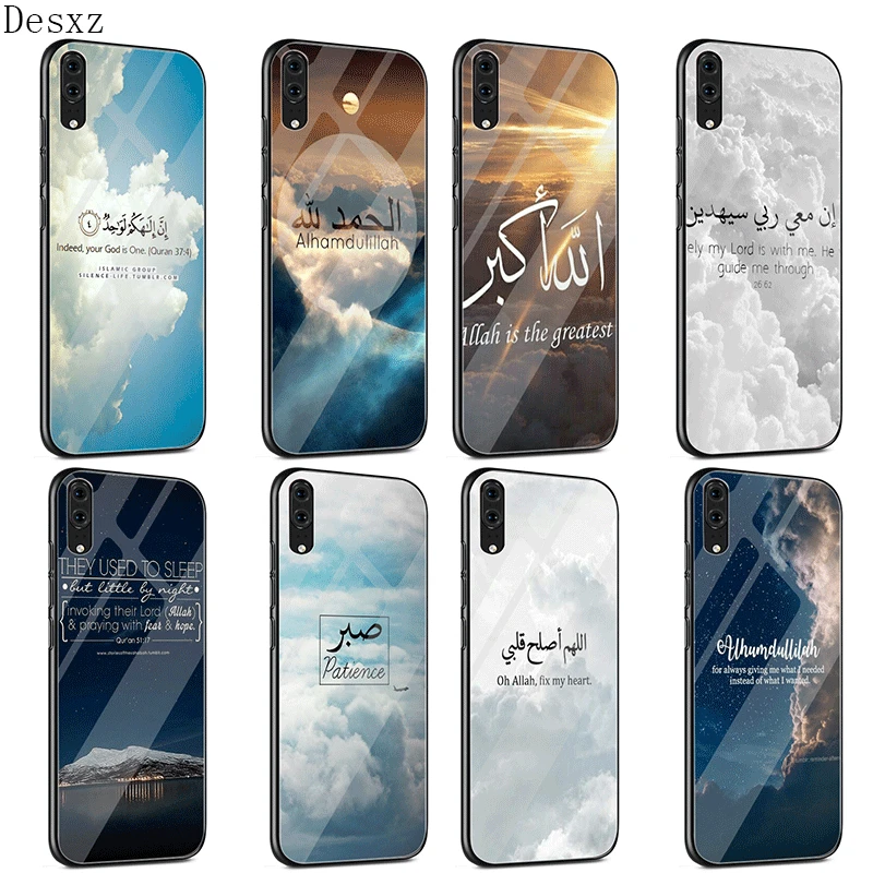 

Glass Case For Huawei Honor 7A 8X P10 P30 P20 Mate 20 Pro 9 10 Lite Y6 Prime Y9 P Smart Phone Cover Sceneary Muslim