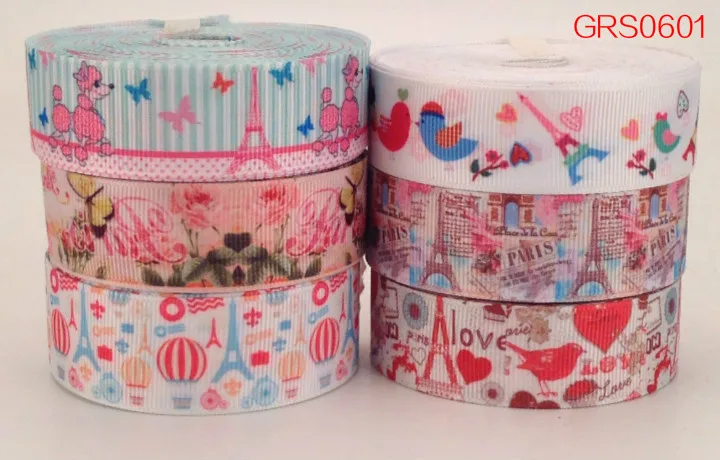 Fixed 6yards 22/25mm mixed 6 style lively cartoon printed Grosgrain Ribbon set each 1 yards | Дом и сад