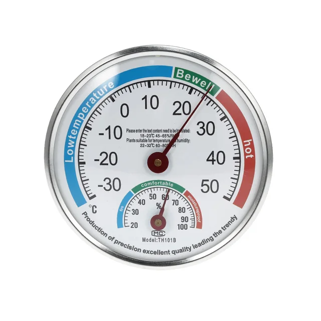 Thermometer Hygrometer Indoor Outdoor Humidity Household Weather Dial