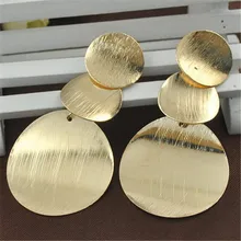 LNRRABC Rock Punk Big Leaf Geometric Water Drop Metal Long Dangle Earrings For Women Bohemian Party Exaggerated Fashion Jewelry
