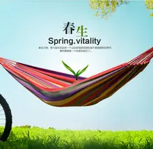 

free shipping 280*150cm two Person hammock, cotton hammock tourism camping hunting Leisure Fabric Stripes Outdoor hammocks