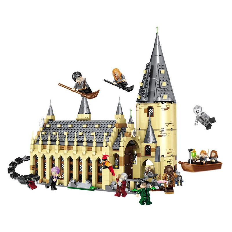 

39144 New Harri Potter Series Hogwarts Great Hall Castle DIY Bricks Lepi City Model Building Blocks Children Toy Gift Christmas