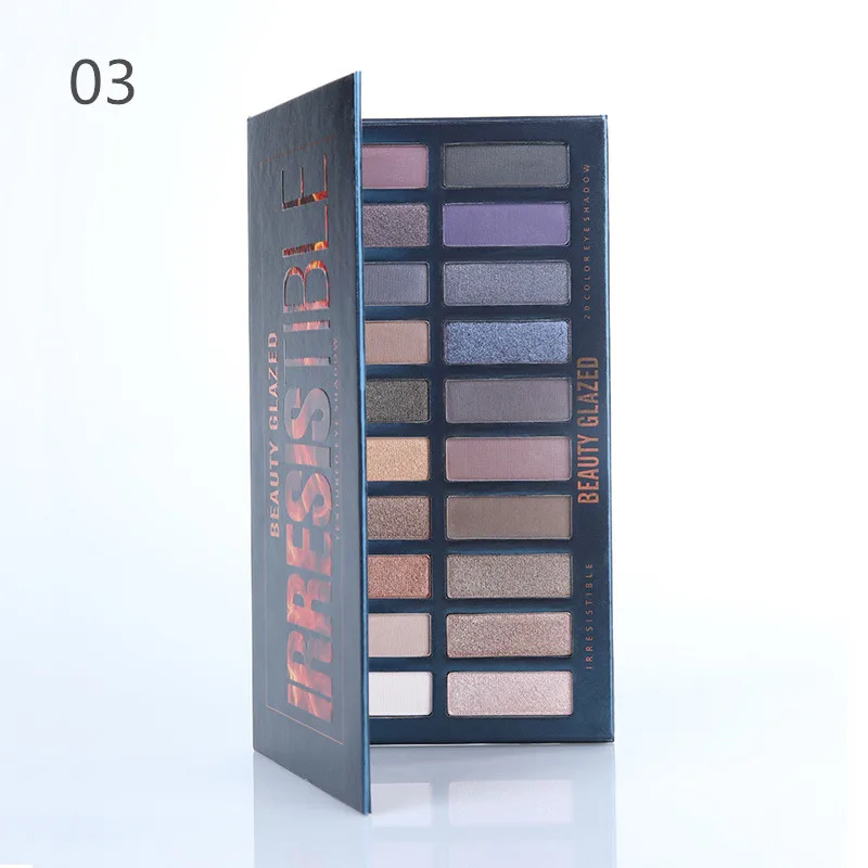 Косметическая глазурованная палитра теней для век 20 цветов Nakes Eyeshadow Pallete прессованная блестящая Мерцающая палитра косметики