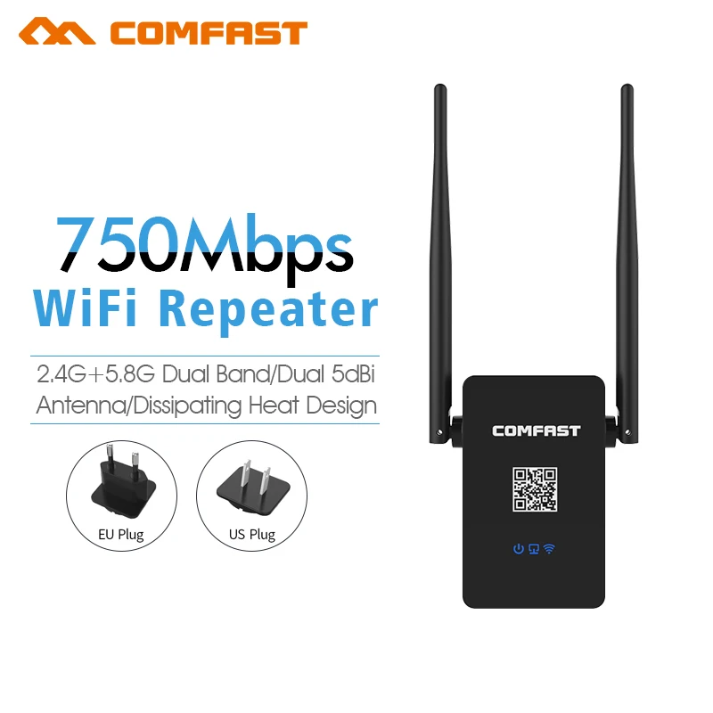 Comfast Dual Band 750Mbps Wifi Repeaters Roteador 802.11AC Wireless ...