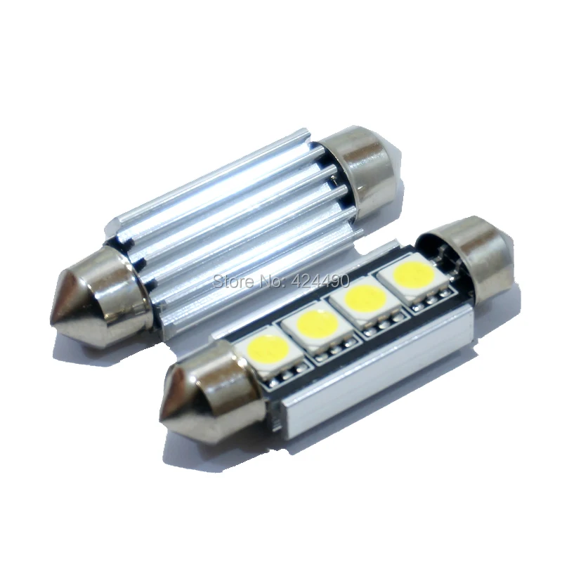 10 шт./лот Festoon CANBUS 31 мм 41 42 C5W без ошибок 5050 4 светодиода SMD для внутреннего освещения