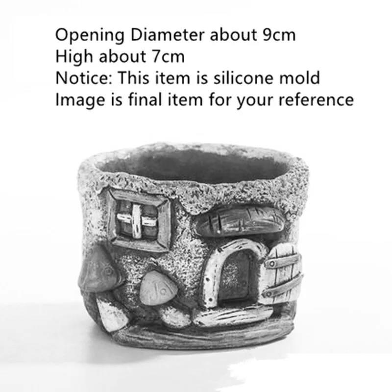 Handmade Home Decorating Concrete Flower Pot mold Silicone Cement Planter Mould